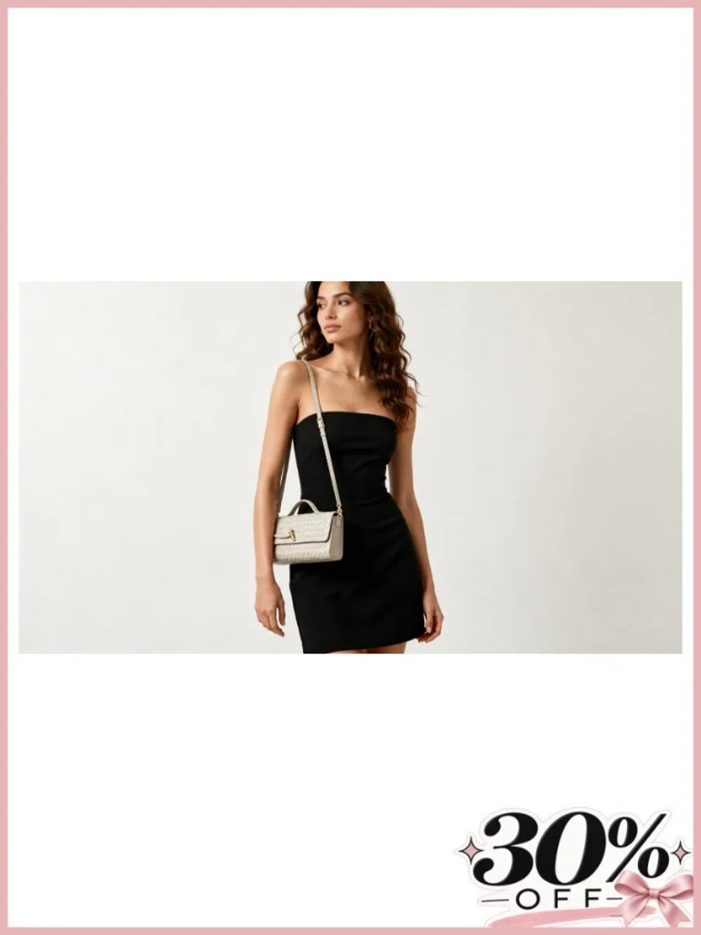 Joryin Woven Vegan Leather Evening Clutch Crossbody Bag